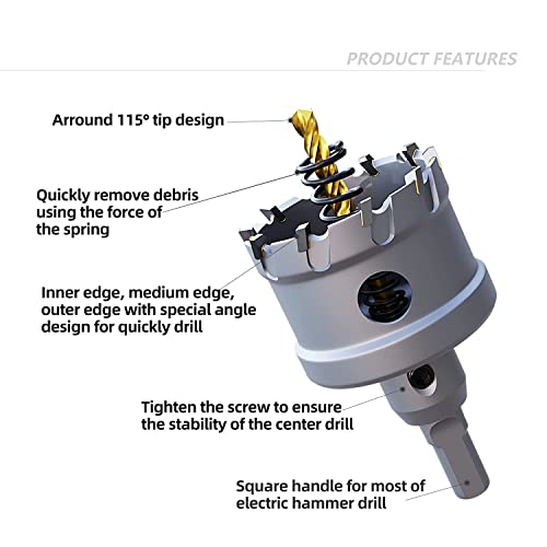 Gstk Upgrade Heavy Duty Carbide Tct Carbide Hole Saw Kit 10Pcs For Hard Metal, With 2*Extra Titanium Plated Pilot Center Drill And 2*L-Wrench #TOP4