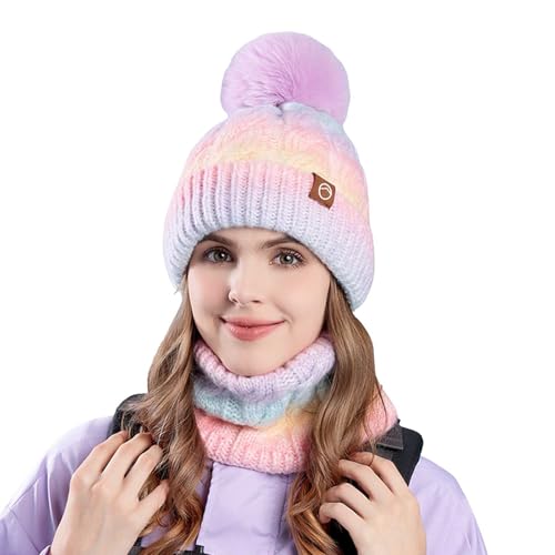 Idée cadeau femme et homme ensemble bonnet écharpe orange ski