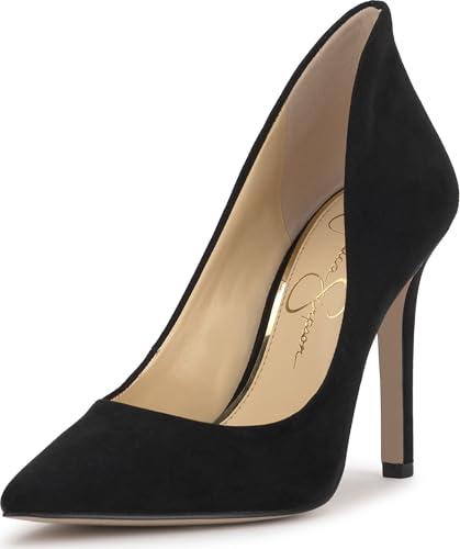 Jessica Simpson Cambredge Pointed Toe Pump, Black Supreme Microsuede, 8.5
