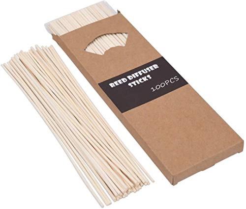 Image of Amos 100PCS Reed Diffuser Sticks, 7.5 Inch Natural Rattan Wood Essential Oil Aroma Diffuser Sticks Refill Replacement for Aroma Fragrance (100 PCS)
