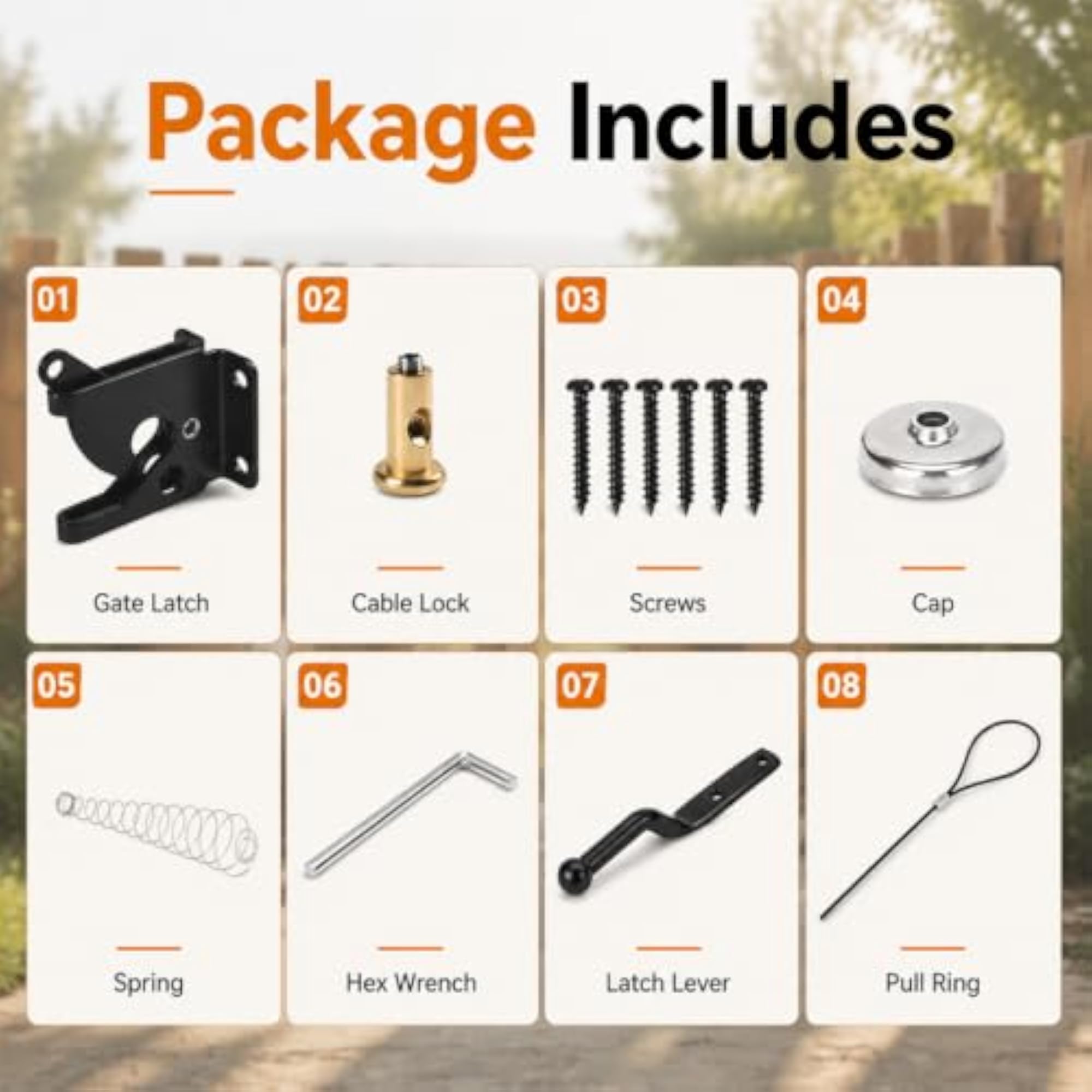 Heavy Duty Self Locking Gate Latch Kit
