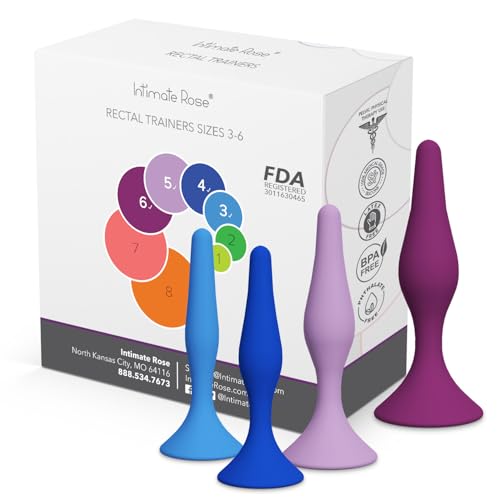 Rectal Dilator Trainer Set for Men and Women Pelvic Floor Therapy Tool - Medical Grade Silicone FDA Registered - 4-Pack Sizes 3-6