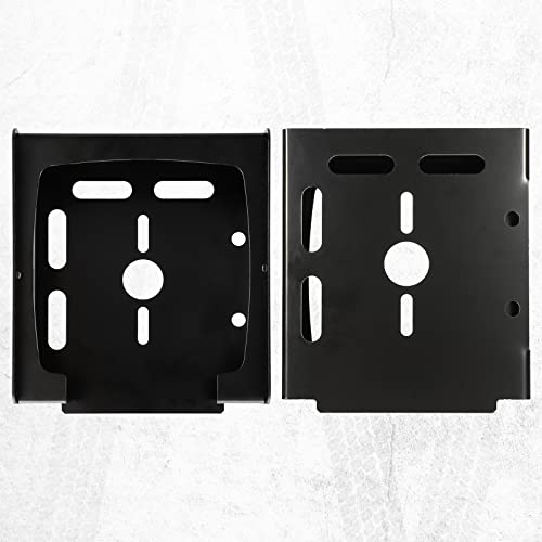 Image of Partsam 1 Set Square Black Trailer Tail Light Mounting Box Left Right and License Plate Bracket Guard Cover Heavy Duty Steel S45C 1045 with Screws for Trailers Under 80 inch Boat Truck Marine Camper RV