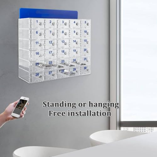 Cassaforte per telefono in acrilico con serratura a 20 scomparti, pratica custodia per tablet e dispositivi, perfetta per ufficio ed eventi, protegge oggetti di valore, soluzione ideale per riporre