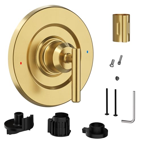 Kit de acabado para ducha en dorado cepillado para manija Moen T2901 | Compatible con válvulas Moen 2510/2520/2570/2590 de equilibrio de presión, corrige manija floja para renovación de baño miniatura 1