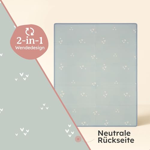 Laleni Krabbelmatte Baby 120x150x1 cm - wasserdichte Spielmatte Baby faltbar - isolierende Bodenmatte Kinder - weich & schützt vor kaltem Untergrund - Krabbeldecke outdoor & indoor - Einhorn-Motiv