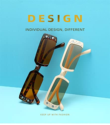 XINXIN Small Frame Diamond-Studded Women's Sunglasses, Beach Glasses for Outdoor Vacation Street Shooting (Color : A, Size : Medium)3