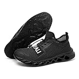 UCAYALI Arbeitsschuhe Herren Sicherheitsschuhe mit Stahlkappe Atmungsaktiv Leicht Sportlich Schutzschuhe Schwarz 42
