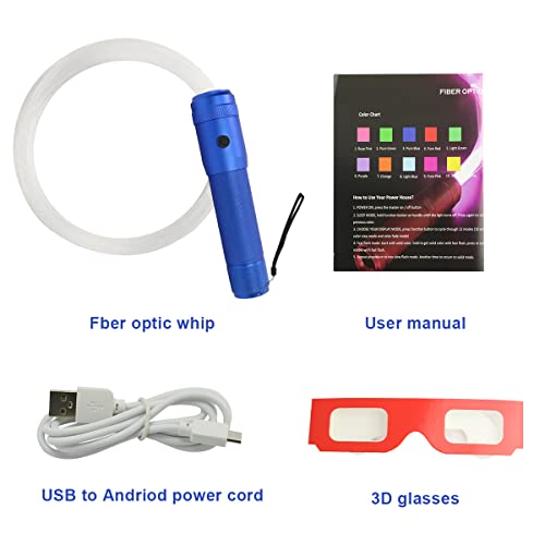 Image of AKEPO Fiber Optic Whip Space Dancing Whip, Rechargeable LED Whip Light Rave Toy 5.9ft 10 Colors 36 Effect Modes 360 Swivel for Party EDM Music Festivals Art Light Shows Stage Carnival