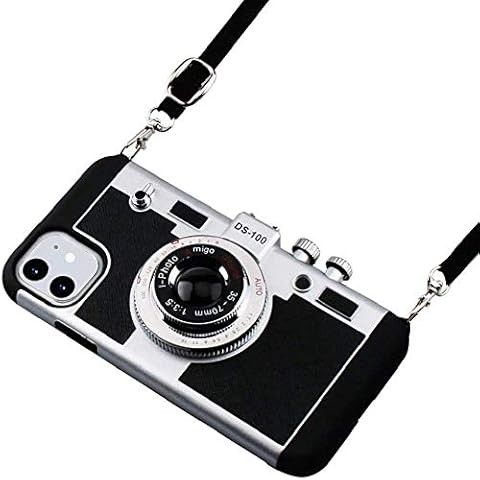 Lynmerry 3D Retro Camera Style Case for iPhone 11 iPhone 11 Pro iPhone 11 Pro Max with Long Neck Strap Cover