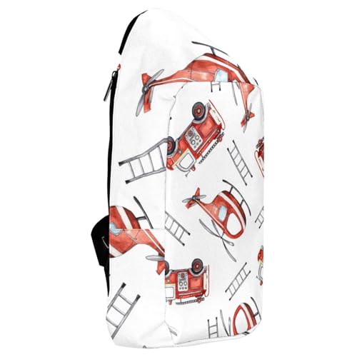Sac à bandoulière motif hélicoptère et camion de pompiers pour rando et voyage - 4
