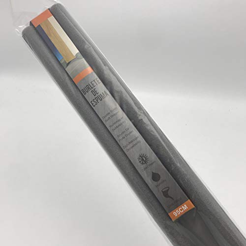 Burlete Puerta Espuma Bajopuerta 95 CM，Bajo Puerta de espuma，Doble rollo aislante (NEGRO)