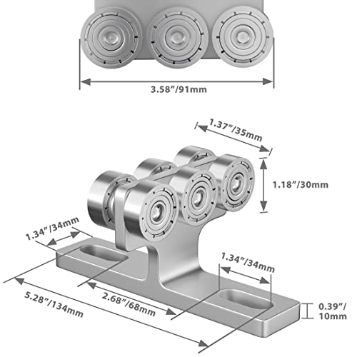 Acemaker 2Pcs Hoist Trolley For Pa200-1000 Electric Hoist, 6 Wheels Trolley Assembly For Use With Unistrut 1-5/8" Or Taller Strut Channels, Silent Manual Trolley Rollers Overhead Garage Hoist System #TOP7