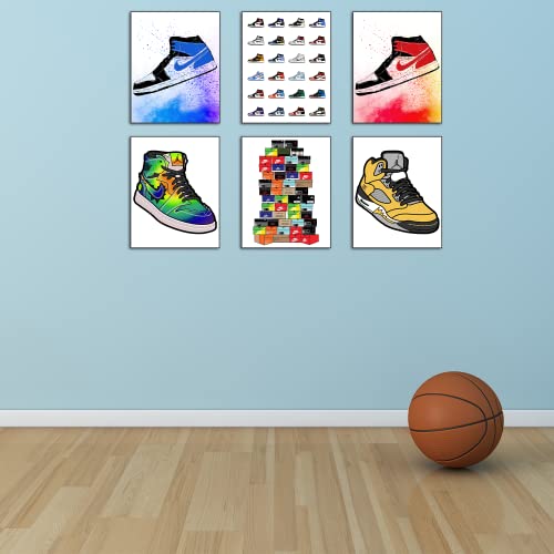 Sneaker Poster Stacked Shoebox Collection Hypebeast Sneaker Poster Set Of 6 Unframed (8''X10'') Hypebeast Room Decor Sneakerhead Posters For Guys Bedroom Sneaker Wall Art Gift For Boys Sneaker Print #TOP3