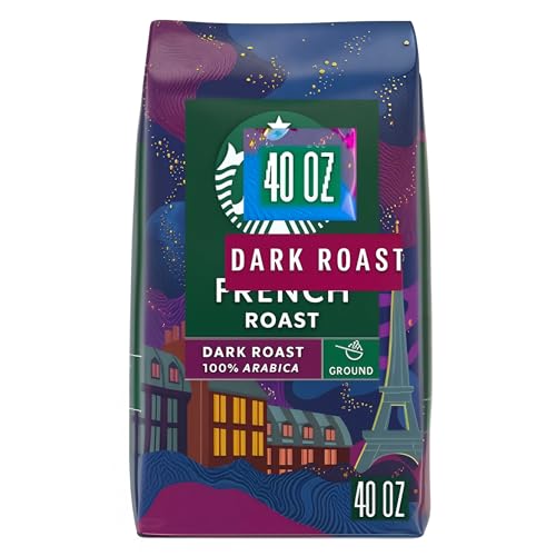 Dark Roast Ground Coffee – French Roast, Bold & Smoky Flavor, 100% Arabica, 40 oz Bag