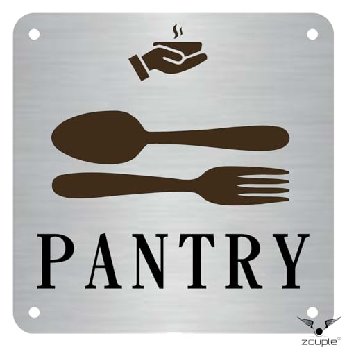 Image of PANTRY Sign, 8x8 Inch, Durable Steel, Dual Mount
