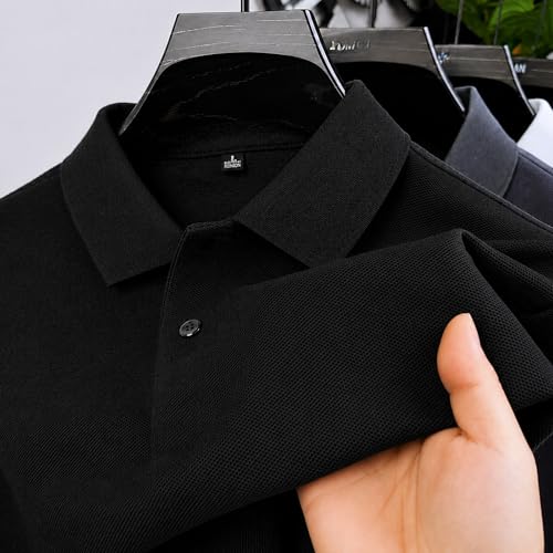 Image of Men's Plain Polo T-Shirt | Cotton Blend Regular Fit Casual Collar T-Shirt