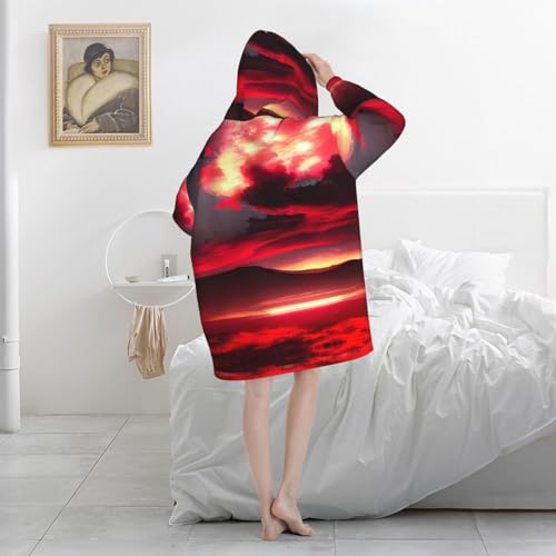 Couverture à capuche douillette motif ciel de nuit - Idée cadeau adulte