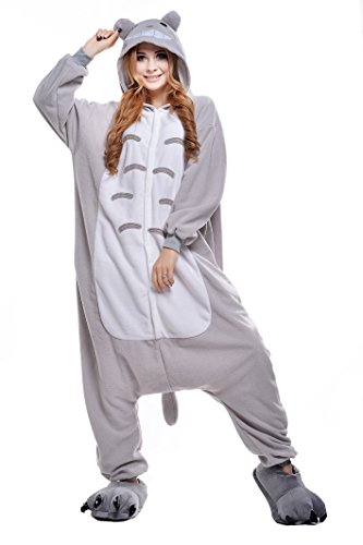 Wanziee - Pijama de animal, unisex, diseño de Totoro, con capucha, color gris, talla S, M, L, XL...