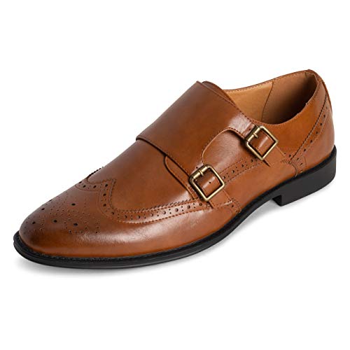 Hombre Queensbury Correa De MEnje Inteligente Oficina Boda Formal Suela De Goma Doble Correa Zapatos - bronceada Brogue - UK12/EU46 - QB0066