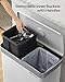 SONGMICS Kitchen Trash Can, 16 Gallon (2 x 8 Gallon) Dual Compartment Garbage Can, 60L Pedal Recycling Bin, Stays Open and Soft Close, Stainless Steel, 15 Bags Included, Cloud White ULTB202W01