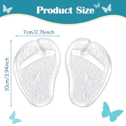 Image of 6Pcs Gel Metatarsal Pads for Thong Sandals Toe Protectors, Soft Reusable Forefoot Cushion Inserts for Flip Flop, Self-Adhesive Non Slip Shoe Cushion Inserts for Metatarsal Support Pain Relief