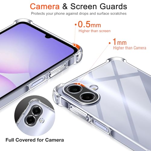 Image of Lustree Back Cover Transparent Case Compatible with Samsung Galaxy M17E / A07 /M07 | Clear + TPU Case with 4 Corner Air Cushion Protection & Camera Protection | Slim& Stylus Cover