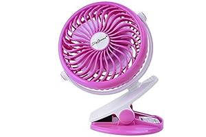 SkyGenius Clip-on Mini Desk Fan: Battery Operated Ventilation Solution for Strollers and Desks