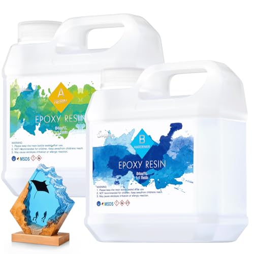 Suzzam Epoxy Resin - 68oz Crystal Clear Epoxy Resin Kit, High Gloss & UV Resistant, Bubble Free & Anti-Yellowing for Art Crafts, Jewelry Making, Casting Coating