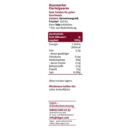 tegut... Eiernudeln Wellen - Bandnudeln, 1 x 500 g