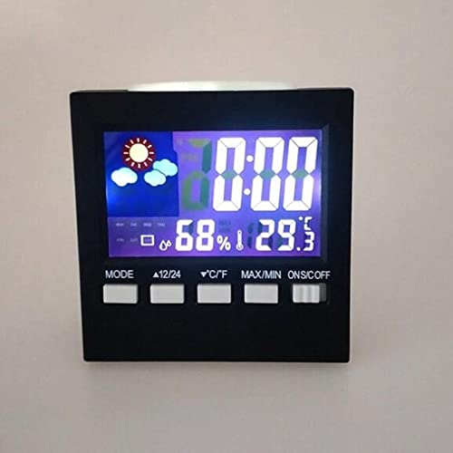 Réveil numérique LCD météo et commande vocale pour table de chevet