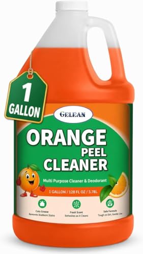 GELEAN orange peel Multi Purpose Cleaner & Deodorant - Floor Cleaner (Made in USA) | Tile Stone Laminate Vinyl & Natural Wood Floor Cleaner for Mopping Cleaner Refill for Commercial Use 1 Gal.