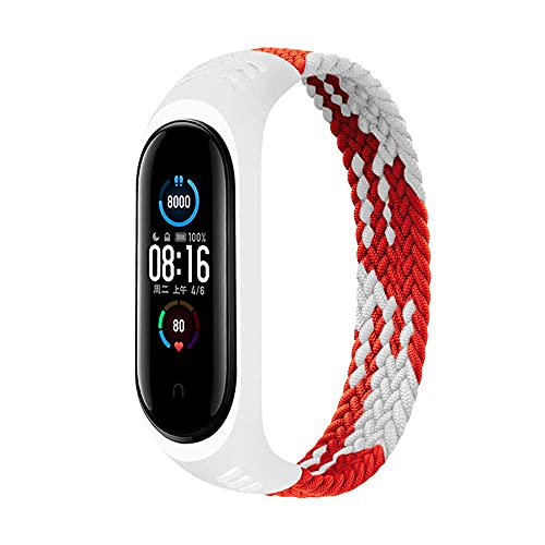 Correa Trenzada Solo Loop Compatible para Mi Band 6 5 4 3, Pulsera de Repuesto Deportiva elástica de Nailon para Mi Band 6, Mi Band 5, Mi Band 4, Mi Band 3 Cover