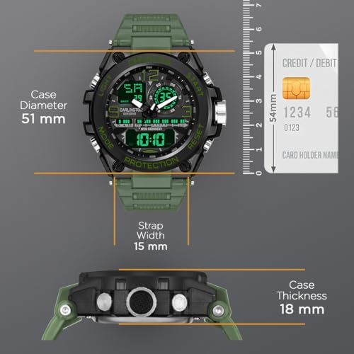 Carlington Men's Analog-Digital Sports Watch CT 3377 Green - Image 4