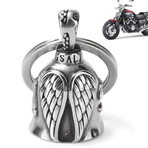 1 Llavero Guardian Bell Con Alas De Ángel, Campana De Moto De La Suerte, Accesorio Para Moto, Bicicleta Y Coche, Protección Para Motoristas