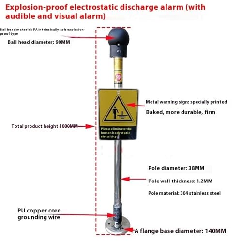 Alarme sonore et lumineuse à bille d'élimination statique industrielle