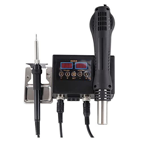 Estación de soldadura 750W 8898 con sistema digital dual de aire caliente y cautín 4