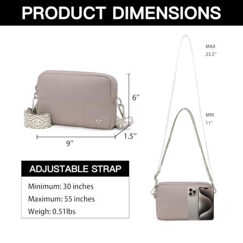 Image of Telena Crossbody Bags for Women Cross Body Purse with Guitar Strap | Lightweight Puffer Shoulder Bag for Travel