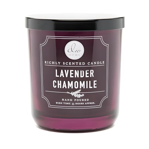 DW Home Lavender Chamomile Scented Candle for Home, 9 oz, Medium Single Wick Candle Jar, Up to 33H Burn Time, Luxury Scented Candle for Relaxation, Gifting, Home Decor