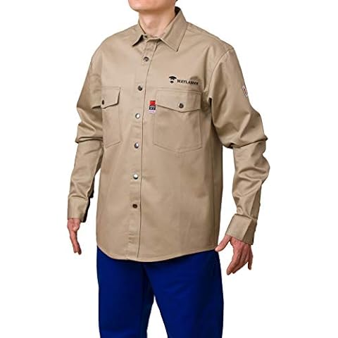 Waylander BROKK Welding FR Flame Resistant Long Sleeve Shirt for Men 9Oz Welding Shirt Small Cover