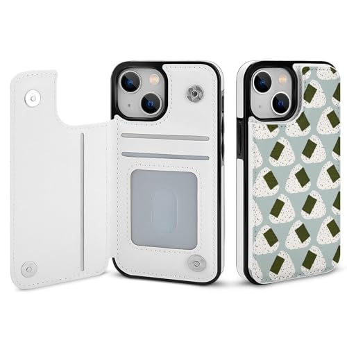 適用 iPhone17用ケース 手帳型 おにぎり柄 おむすび 和風 寿司 スマホケース カード収納 スタンド機能 アイフォン17ケース 耐衝撃 PUレザー カバー 財布型 Case