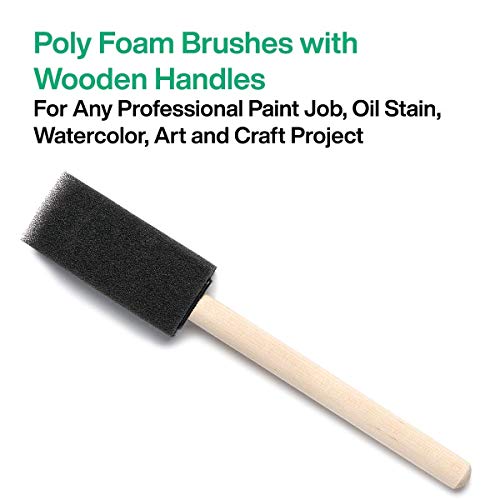 Katzco 10 Pack - Poly Foam Brushes With Wooden Handles - For Any Professional Paint Job, Oil Stain, Watercolor, Art And Craft Project; Use For Professional And Amateur Projects #TOP6