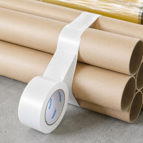Image of White Duct Tape Heavy Duty, 2 Rolls, 2 Inch x 30 Yards Each, PE Coated Cloth Tape, Easy Tear by Hand, Water-Resistant Surface for Repairs, Packaging, Labeling, Bundling and Moving