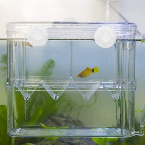 image for Senzeal Aquarium Fish Breeder Box Plastic Fish Isolation Breeding Box 