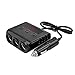 100W/12V/24V Prise Allume-Cigare de Voiture 3 Ports + 4 Ports de Charge USB, Adaptateur Chargeur avec Voltmètre LED et Interrupteur （Noir）