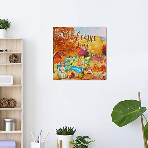Panneau Welcome Fall en bois naturel suspendu décoration rétro rétro 30cm