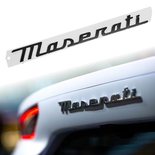 Image of New Lettering Badge,Rear Trunk Nameplate Emblem Compatible with Qvattroporte,Ghiblii Series Accessories(Black-New)