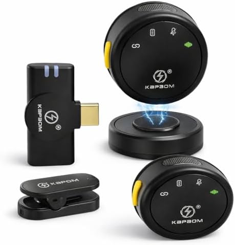 Microfone de Lapela Sem Fio Tipo C com Bluetooth Duplo com 2 Micr...