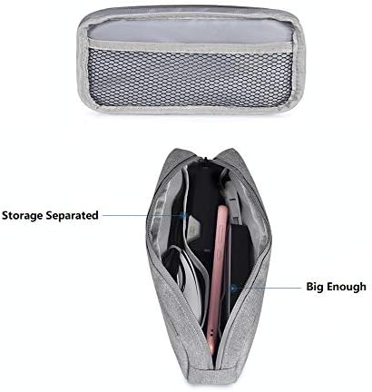 Universal Electronics/Accessories Soft Carrying Case Bag, Durable & Light-weight,Suitable for Out-going, Business, Travel and Cosmetics Kit (Big-Gray)