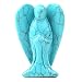 Natural 2" Gemstone Carved Crystal Figurine Angel Reiki Healing Statue Decoration Blue turquoise